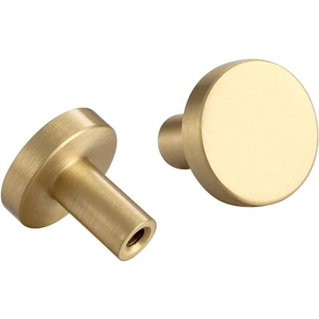 Set med 10 borstade mässingsknoppar för skåp, guldfärgade knoppar för byrålådor