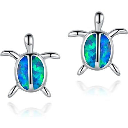 Vita guldförgyllda Opal sköldpadda örhängen för flickor kvinnor Hypoallergena