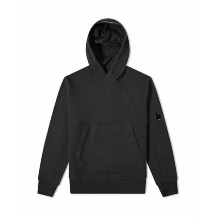C.p. Company Diagonal Raised Fleece Arm Lens Popover Hoody Sort, Herre Hættetrøjer
