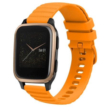 För Garmin Venu SQ 20 mm Wavy Dot Pattern Solid Color Silikon Watch Band