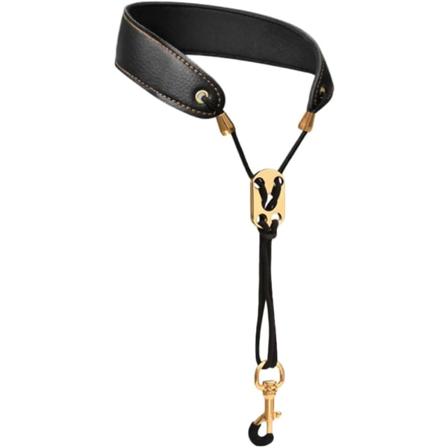 Saxofonrem i læder, sort