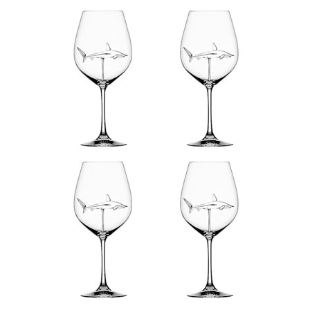 DB Rödvin Glas Med Haj Inuti Goblet Glas Klart Glas För Hem Bar Fest