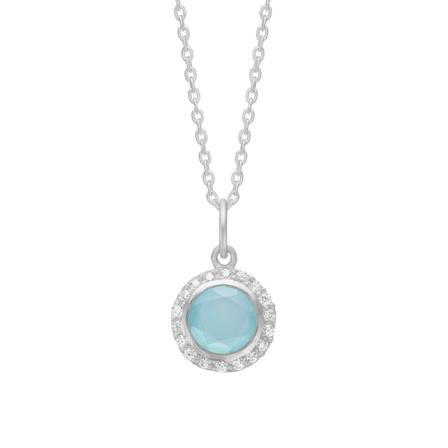 Frk. Lisberg Daisy Necklace aqua silver Blå, Dame Halskæder