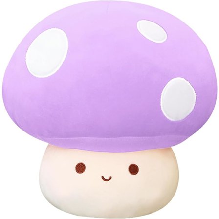 Kosedyr Sopp Søt Sopp Plysjleketøy 3D Myk Sopp Plysjpute Sopp (23CM, Lilla) Merke: Yeqivo