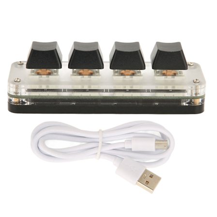 Programmerbart USB Mekaniskt Tangentbord 4 Tangenter Mini Portabel RGB Gaming Keypad HID DIY OSU