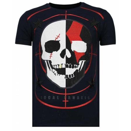 Local Fanatic God Of War Rhinestone - T shirt - 13-6231N blå, Herr, Herr, Storlek: 2XL