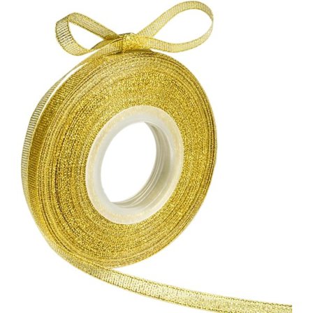 Glitter Guld Bånd, 1/4 Tomme Metallisk Glitrende Kant til Gaveindpakning og Julehåndværksprojekter, Festdekoration