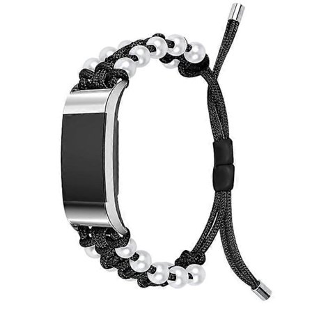 Kompatibel Kompatibel med Fitbit Charge 2/Charge 2 HR Perle+Nylon Vevd Justerbar Klokkereim Erstatningsarmbånd