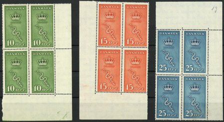Danmark - AFA 178-180 i 4-blokke - Postfrisk
