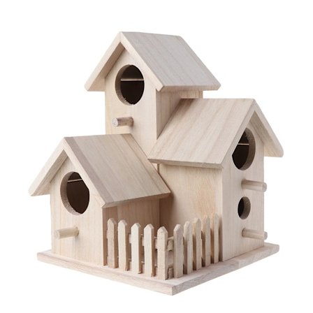 for Creative Wooden Bird House Breeding Bur Box Fôring Nest Hage Bakgård Balkong Anheng Simulering Gjerde Birdhouse Home Decoration