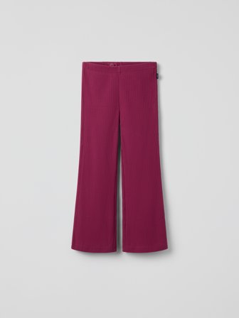 Polarn O. Pyret Ribbade leggings utsvängda ben - 110 - barnkläder - pink