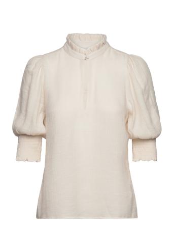 Feline Top Tops Blouses Long-sleeved Cream Dante6
