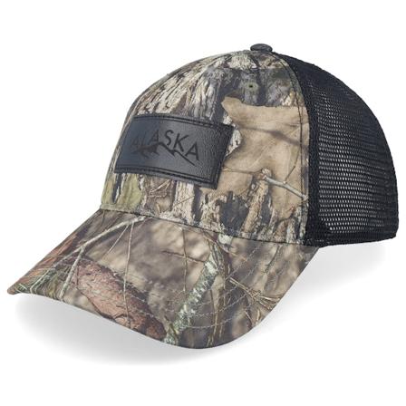 Wild Spirit - Camo trucker Boné - Engraved Alaska Mountain Patch Mossy Oak/Black Trucker @ Hatstore