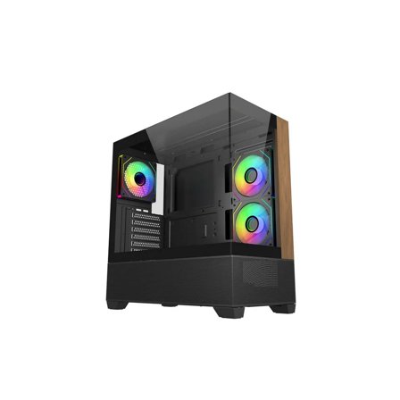 Cooler Master Cooler Master Elite 690 Wood (sort) - Mid tower-chassi med trädesign och meshfront