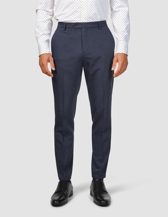 Shaping New Tomorrow - Tech Wool Suit Pants - Navy - Slim Fit - Herre - 38/30