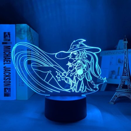 Genshin Impact Spilfigur Mona 3D USB Lampe Led Natlys Fødselsdagsgave til Venner Spilrum Bord Farverig Dekoration