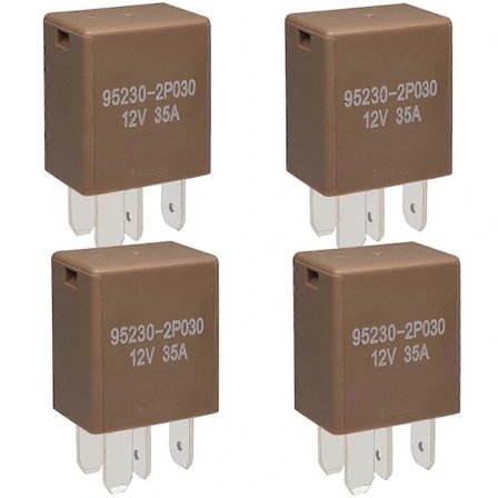 Relé 95230-2P030 (4-pakning), 4-pins universelt effektrelé 12V 35A, for kjøretøy (FMY) Fotofarge