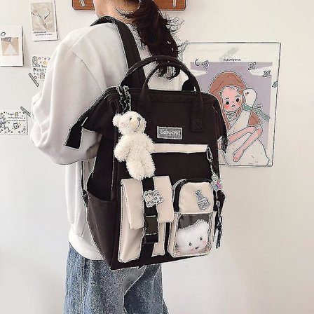 Stilig lilla ryggsekk for kvinner, vanntett ryggsekk i godteri-farger, fancy ryggsekk for videregående skole, søt reiserucksack