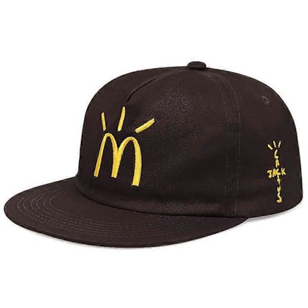 Travis Scott Mcdonald'S Joint Baseball Cap Ren Bomuld Blød Top Flad Skygge Broderet Casual~SNNGV (FMY)