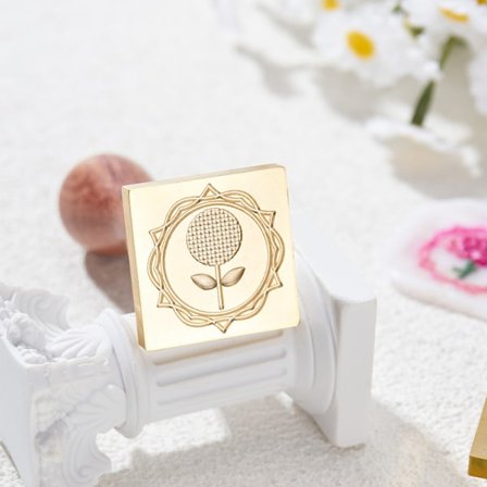 Rose Vokssæl – Gul Metal Blomster Segl til Bryllup og Vinflasker Model 5