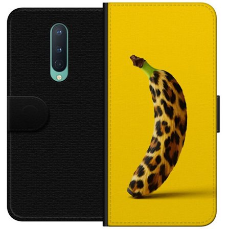 Yhteensopiva Lompakkokotelo OnePlus OnePlus 8 Banaani leopardikuvioilla keltaista taustaa vastaan luovassa ja leikkisässä suunnittelussa