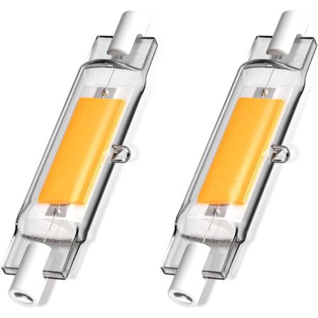 2 stk. R7S 78mm LED-pære, 500 lumen, kald hvit 6000K, 30W-50W halogenekvivalent, 360 graders lys, kompatibel med Philips
