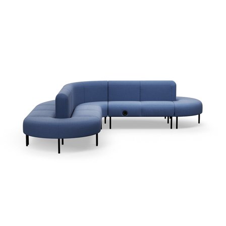 Sofa VARIETY, L-förmig, mit USB-Steckdose, Stoff Pod CS, blau