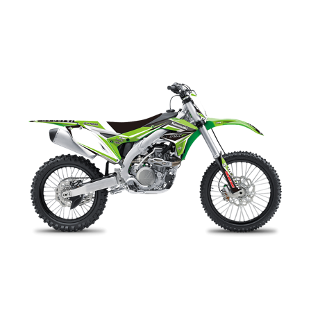 Kit Adesivi Completo Blackbird Dream 4 con Coprisella Verde-Nero-Bianco - Kawasaki KX 450F 2016-2018
