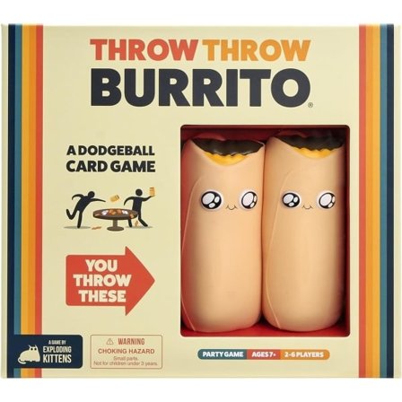 Exploding Kittens Throw Throw Burrito -korttipeli aikuisille, teineille ja lapsille, Dodgeball-korttipeli, Englanti