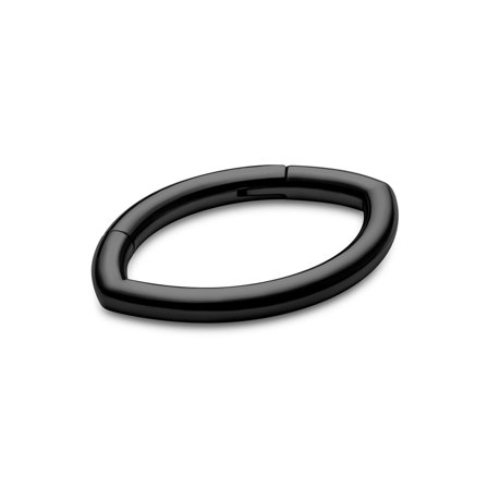 8 mm Ovaler Piercing-Ring aus schwarzem Titan for Men - Piercing-Schmuck