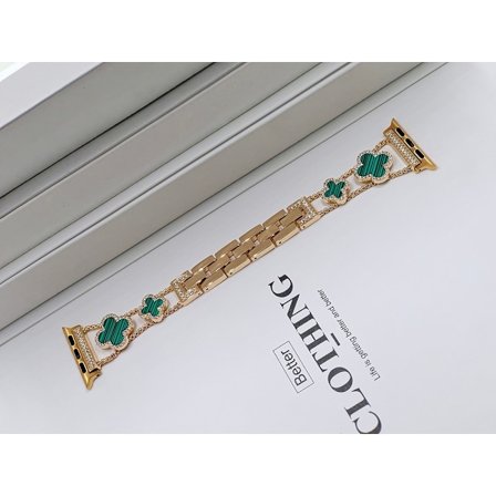 Klockarmband för Apple Watch iWatch 42/44/45/49mm Serie 10 46mm Guld + Grön