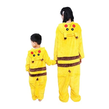 Barne Jumpsuits Kostyme Dyre Onesie Nattkjole Pyjamas Hettegensere Nattøy Cosplay Mardi Gras Kostyme Jul Halloween (Pikachu)