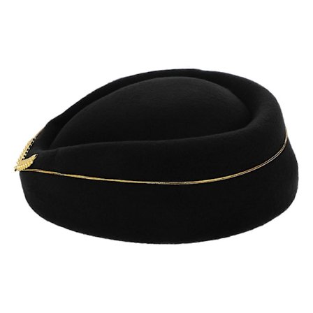 Flyvertinne Kostyme For Kvinner Beret Flyvertinnehatt Cosplay Prop Svart Filt 1Sett (FMY)