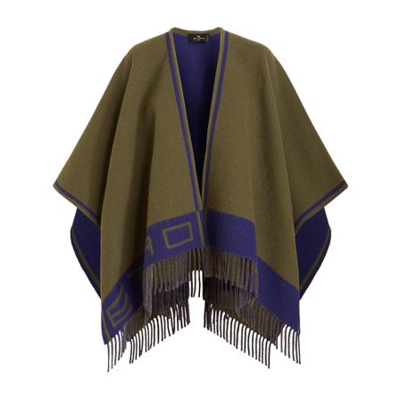 Etro Cape Grøn, Dame Poncho, Størrelse: ONE Size