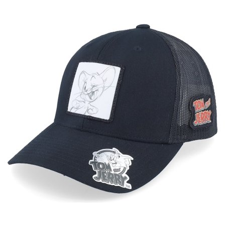 Tom & Jerry - Black - trucker - Cap - Jerry Drawing Black Trucker - Hatstore