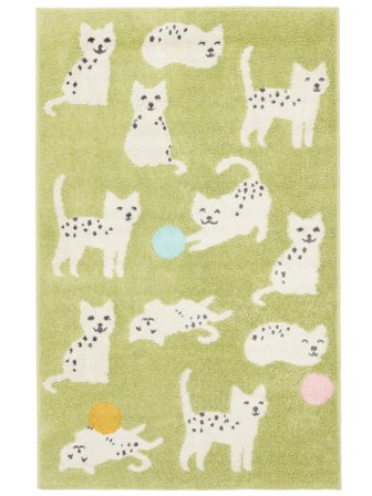 Indoor/Outdoor Rug Animal Washable Kids Small Lo Friends - Green/Multicolor 100X160
