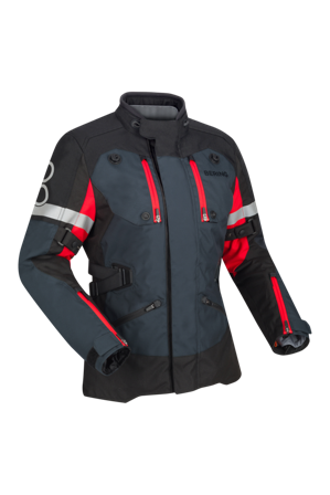 Chaqueta de Moto Mujer Bering Halifax Negro/Antracita/Rojo 46