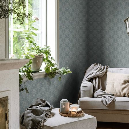 Duro Iris 520-03 Tapet Gammelsvenska Klassiker 1850-1950 Blå, Färg & tapeter