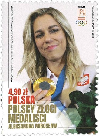 Polen - Aeksandra Miroslaw guld medalje - Postfrisk frimærke