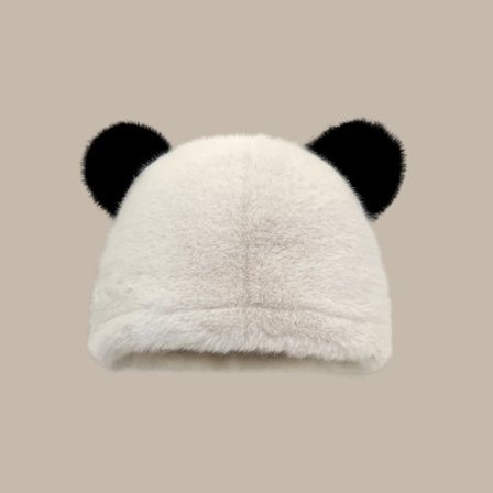 Mjuk Hinkhatt Vintermössa SVART&VIT