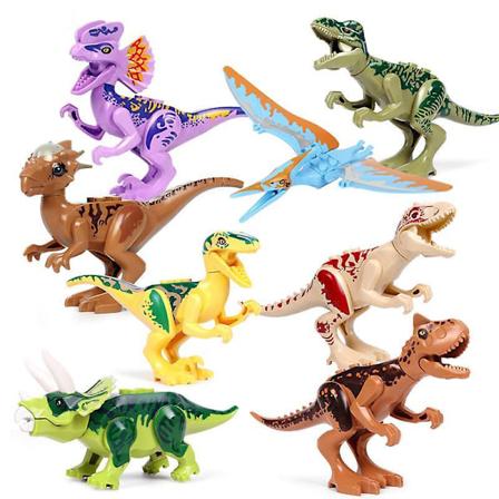 Jurassic Dinosaur Byggesett 8stk Tyrannosaurus, Nitrox, Styx, Barnemontering Leke