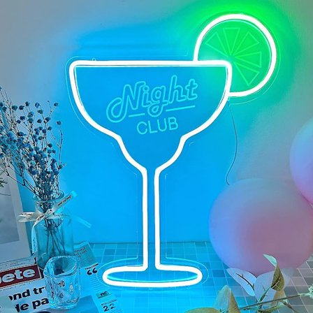 Cocktail Neon-skilt for klubb, veggdekor, LED Neon Bar-skilt for Man Cave Home Pub Shops, Neonlys med dimmerbryter for fest, bryllup, hotell, av