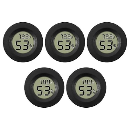 5-pack Hygrometer Termometer Digital LCD-skärm Fuktmätare för Luftfuktare Avfuktare