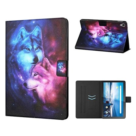 Lenovo Tab M10 HD Gen 2 coolt mönstrat flipfodral i läder - Par Varg