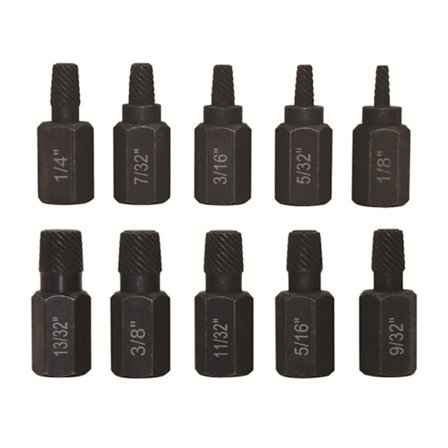 10 st Kraftiga Skruvutdragarsats Skruv- och Bultutdragarsats för Borttagning av Trasiga Skruvar, Bultar, Pinnbultar, Beslag,