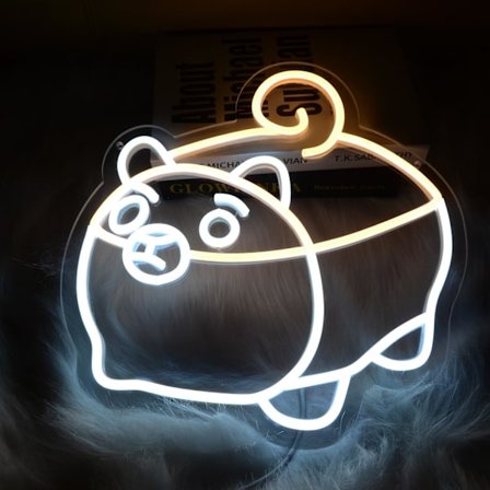 Corgi Söpö Neonkyltti Koira Kawaii Neonvalo Koristeellinen Makuuhuone Olohuone Lemmikkikauppa Koirajuhlat Seinätaide “13x12.8” Eläinmuotoilu LED-