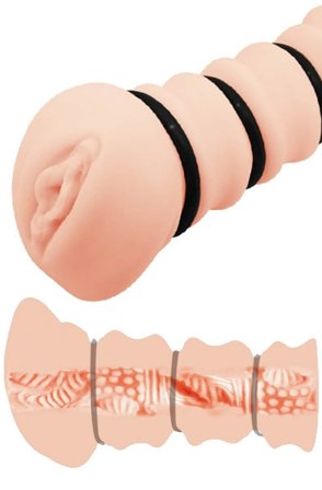 Masturbating Vagina-Hülse mit Ringen