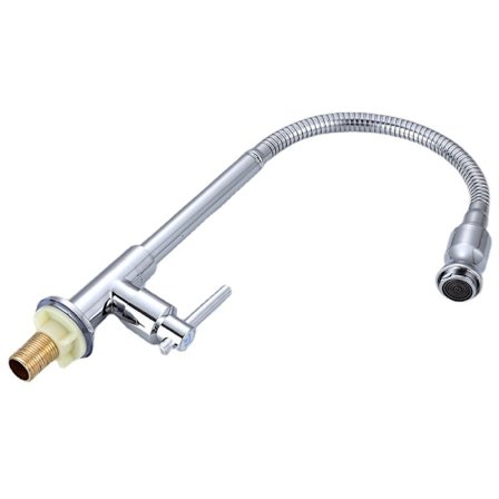 Ulkokohtaus hana 360° kiertävä yksireikäinen yksikahvainen keittiöhana kylmävesipesu hana