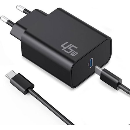 Lader Hurtig 45W - Sort - USB-C Kabel 1M - Kompatibel med Samsung A16 A17 A36 A56 - E.F.CONNECTION