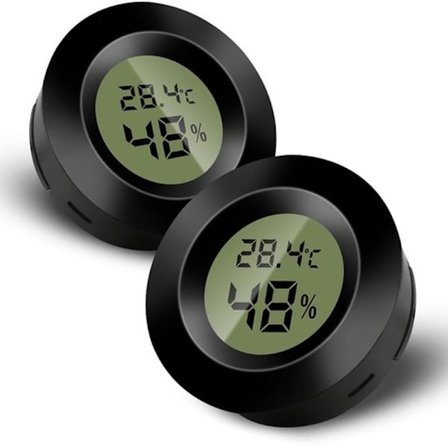 Termometer - Digitalt termometer - Mini digitalt innendørs termometer - LCD digital hygrometer - Temperatur- og fuktighetsmåler for hjemmet - Svart - 